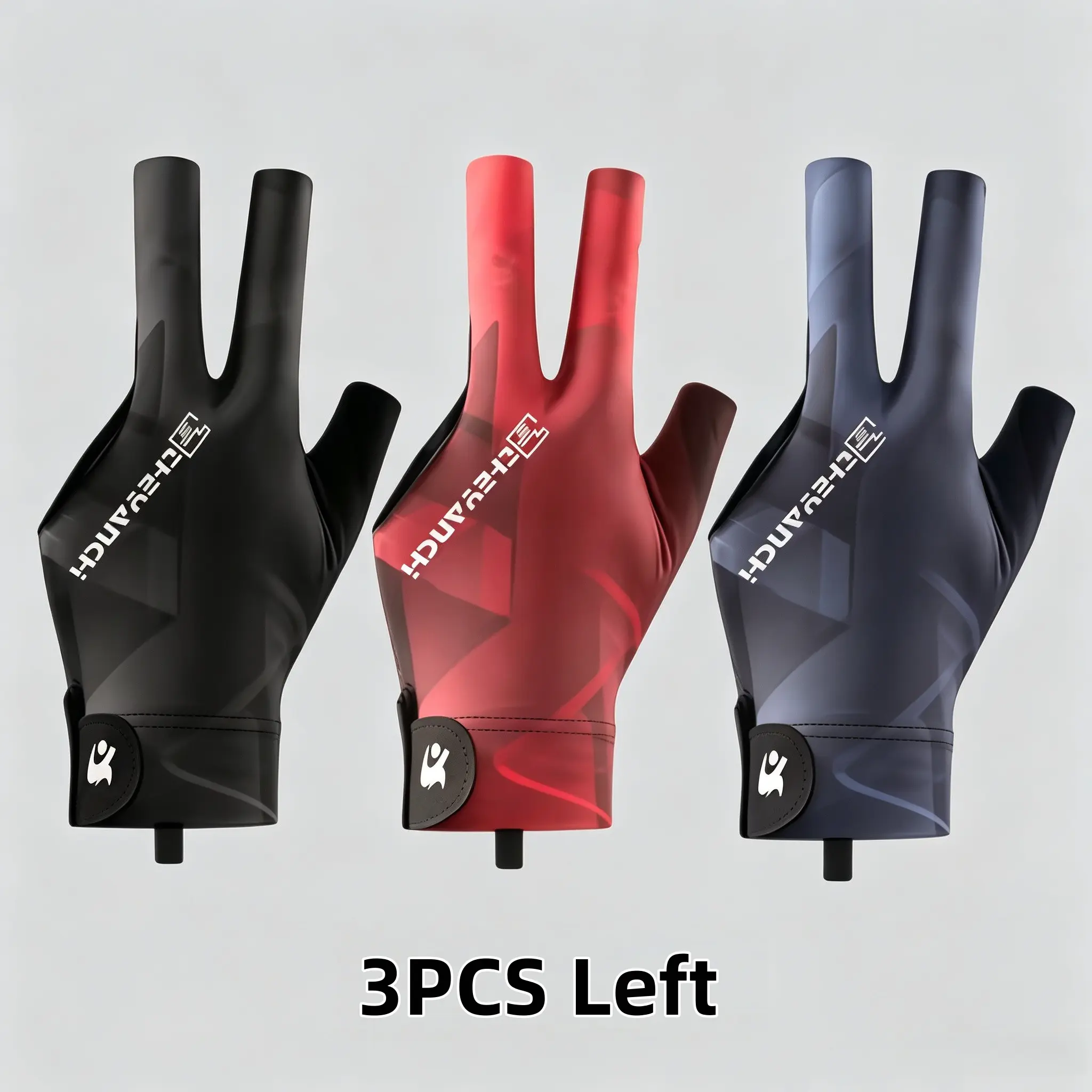 3pcs Snooker Billiard Gloves, Billiard Accessories, Left Hand Three-Finger Patchwork, Unisex Hot Sizes, Comfortable Fit, Durable Material, Perfect for Players