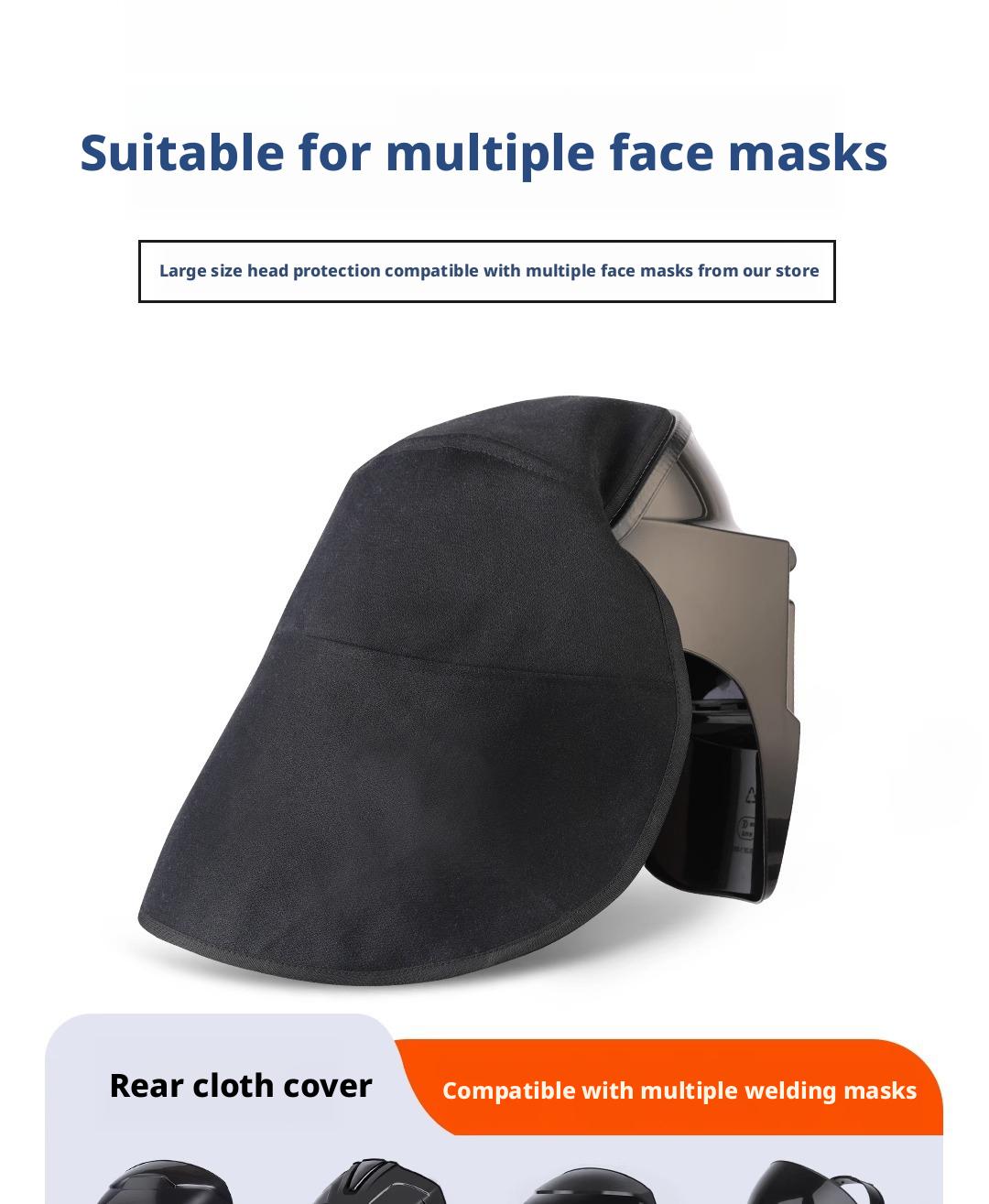 Welding Face-proof Hood, Front And Rear Cloth Covers, Welding Helmet Accessories, Welding Flame-retardant, Anti-spatter, Anti-backlight, Anti-scalding Protective Cover, Welder Gifts. dark  mode  glasses diy  welding  tool
