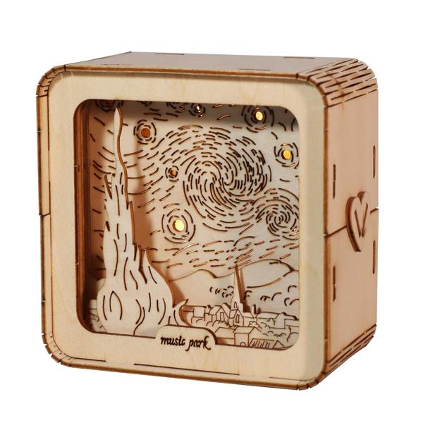 3D Wooden Puzzles For Adults Starry Sky Model Kit Night Lights Desk Decorations Birthday Gifts For Women