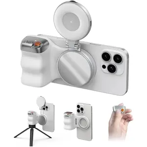 Magnetic Smartphone Camera Handle with Wireless Shutter Remote Control - Portable, Detachable, 1/4" Tripod Screw Stand, Father's Day Gift, Mobile Phone Accessory for iPhone 7+ & Android Devices, Outdoor Shooting Selfie Use