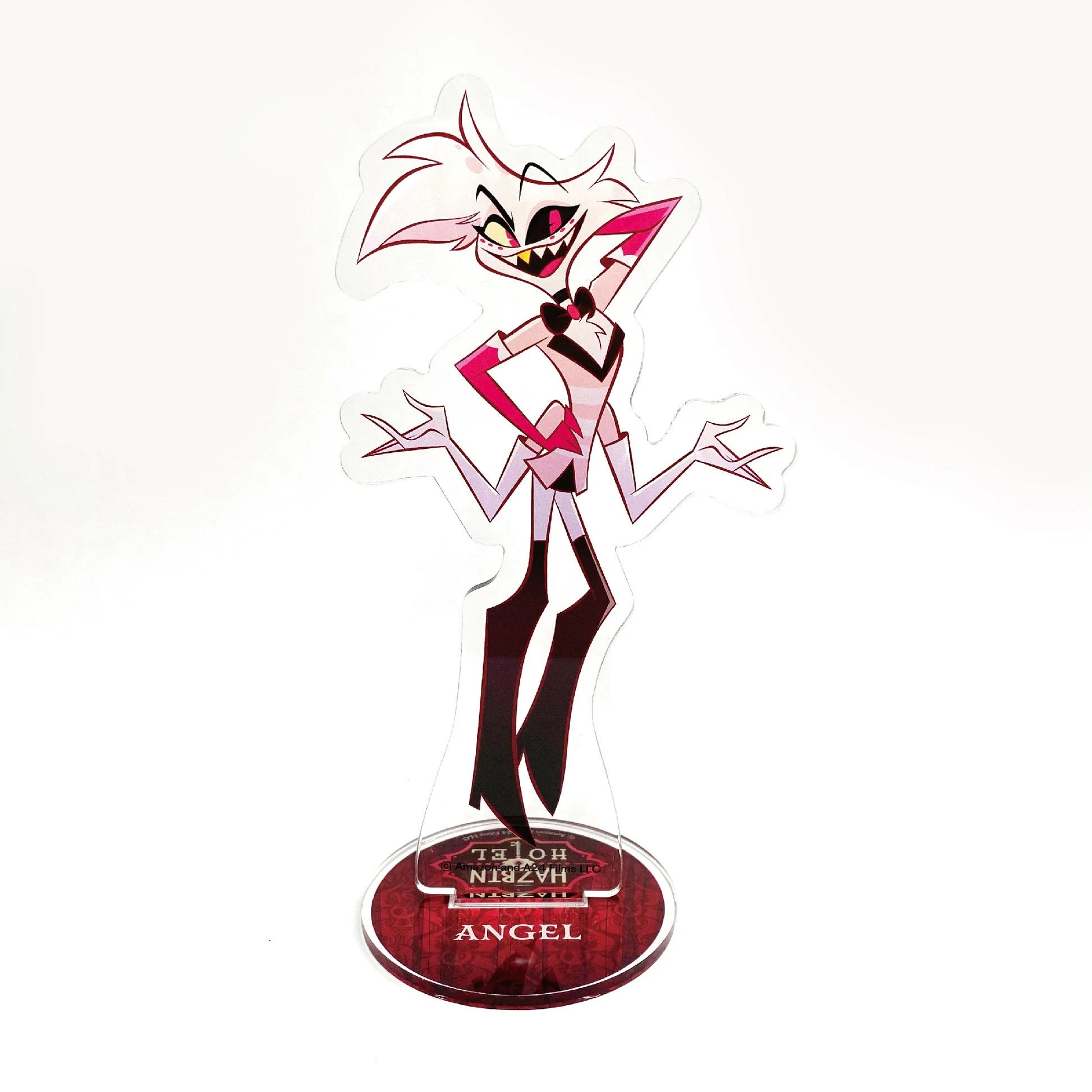 2pcs Anime Figurine Hazbin Hotel Acrylic Standee Alastor & Angel Desk Display Figure, Collectible Acrylic Stand, Gift for Fans