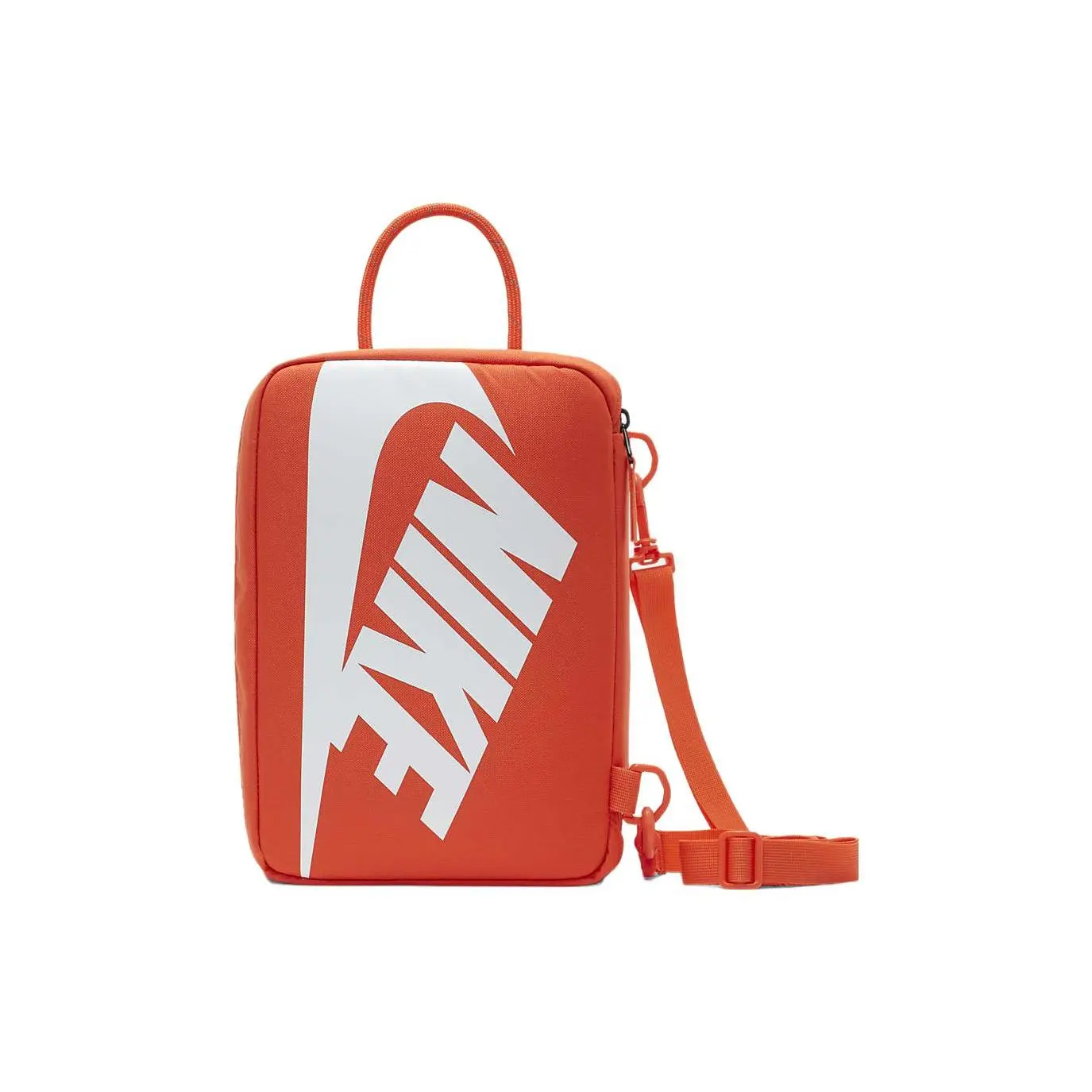 Nike Logo-Print Zippered Detachable Strap Fabric Handbag – Unisex Crossbody and Shoulder Bag in Orange