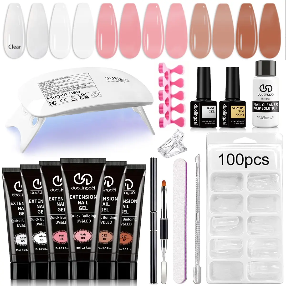 6 Color Nail Extension Gel Kit, Poly Gel Set for Nail Art Diy, Builder Gel Nail Enhancement Kit for Women & Girls, Manicure, Polygel Nail Kit, Nail Care
