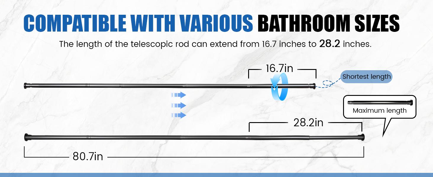 Dual Shower Head for Couples, Double Shower System for Two People, 6+3 Adjustable Spray Modes-High Pressure Tandem Showerhead with 31.5~80.7" Extendable Rod / 78.7" Long Hose, Easy Install