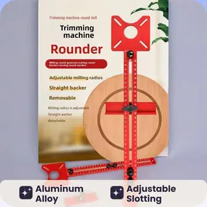Extended Aluminum Alloy Woodworking Milling Round Trimmer, Adjustable Round Hole Slotting Positioner, Milling Round Auxiliary Tool