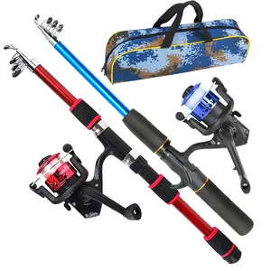 Portable Telescopic Fishing Rod and Reel Set, Includes Two Sizes, Pre-Threaded Spinning Reel, Handheld Storage Bag, Outdoor Fishing Gear