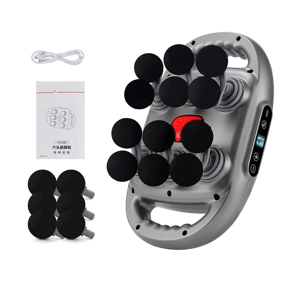 12-head Massager, 1 Box USB Rechargeable Muscle Massager, Portable Handheld Relaxing Body Massager, Professional Muscle Relaxation Tool for Home & Travel
