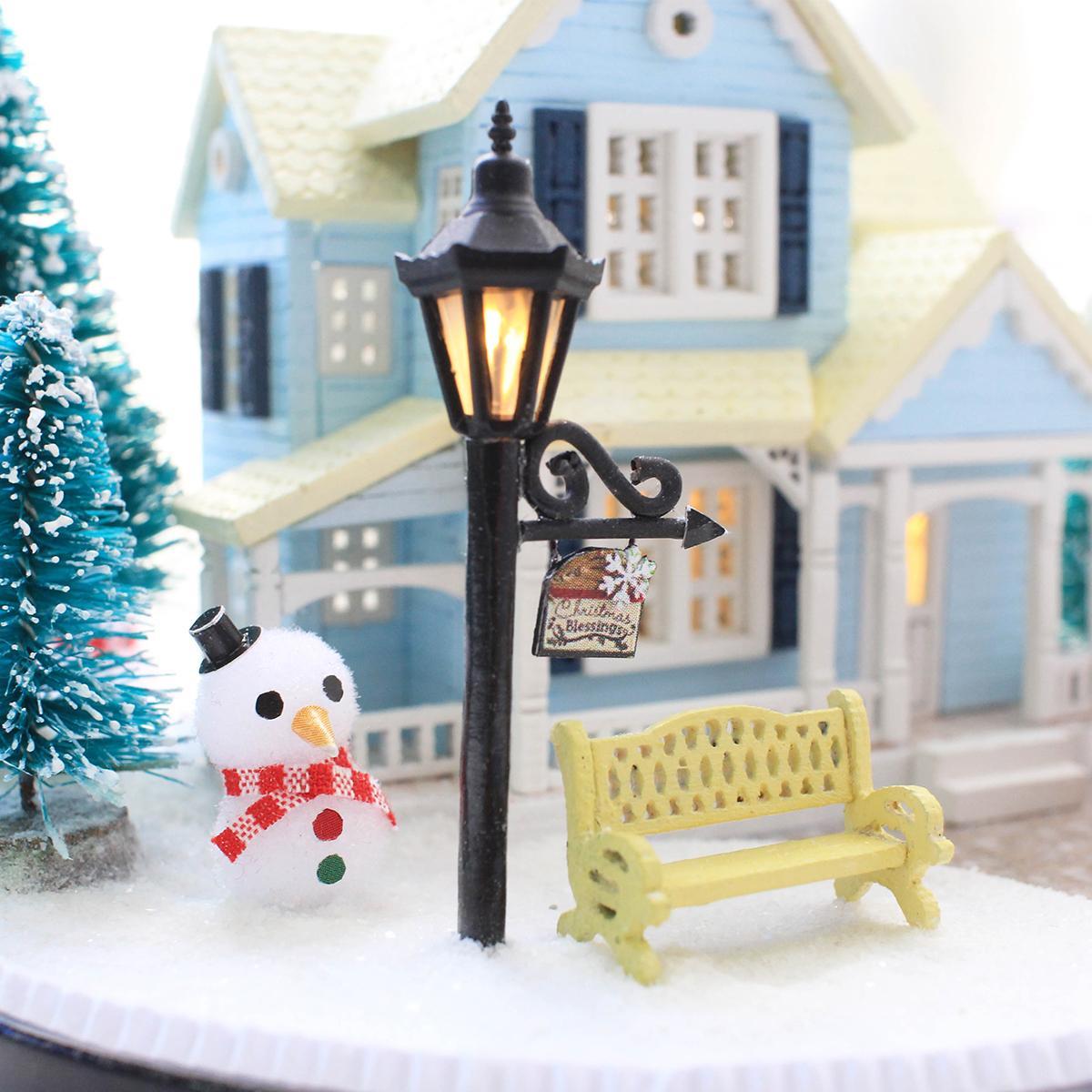 DIY Miniature House Kit, Nordic Fairy Tale Wooden DIY House Kit with LED Light, DIY Woodcraft Kit for Teenager & Adults, Birthday Gift
