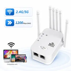 WiFi Signal Booster, 2026 New AC1200 Dual Band WiFi Repeater Extender, Supports Up to 50 Devices & Whole House WiFi Coverage, Practical Home Networking Accessory as Ideal Holiday & Housewarming Gift
