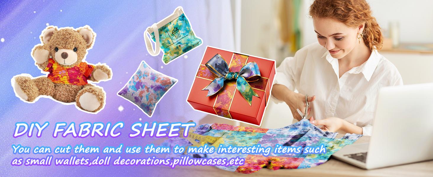 20’’ x 20’’ Cotton Fat Quarters Bundles 6 Options, Fat Quarter Squares for Quilting Sewing Crafting, Patchwork,, 6 Pack(Tie Dye)