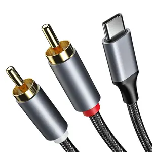 RCA to USB Cable, Hi-Fi USB Type to 2RCA Male Jack Splitter Auxiliary Cord for iPhone 17/16/15, Car Stereo, USB to RCA Audio Cable, Samsung Galaxy S26, iPad, Speaker, Amplifier, Home Theater -4FT