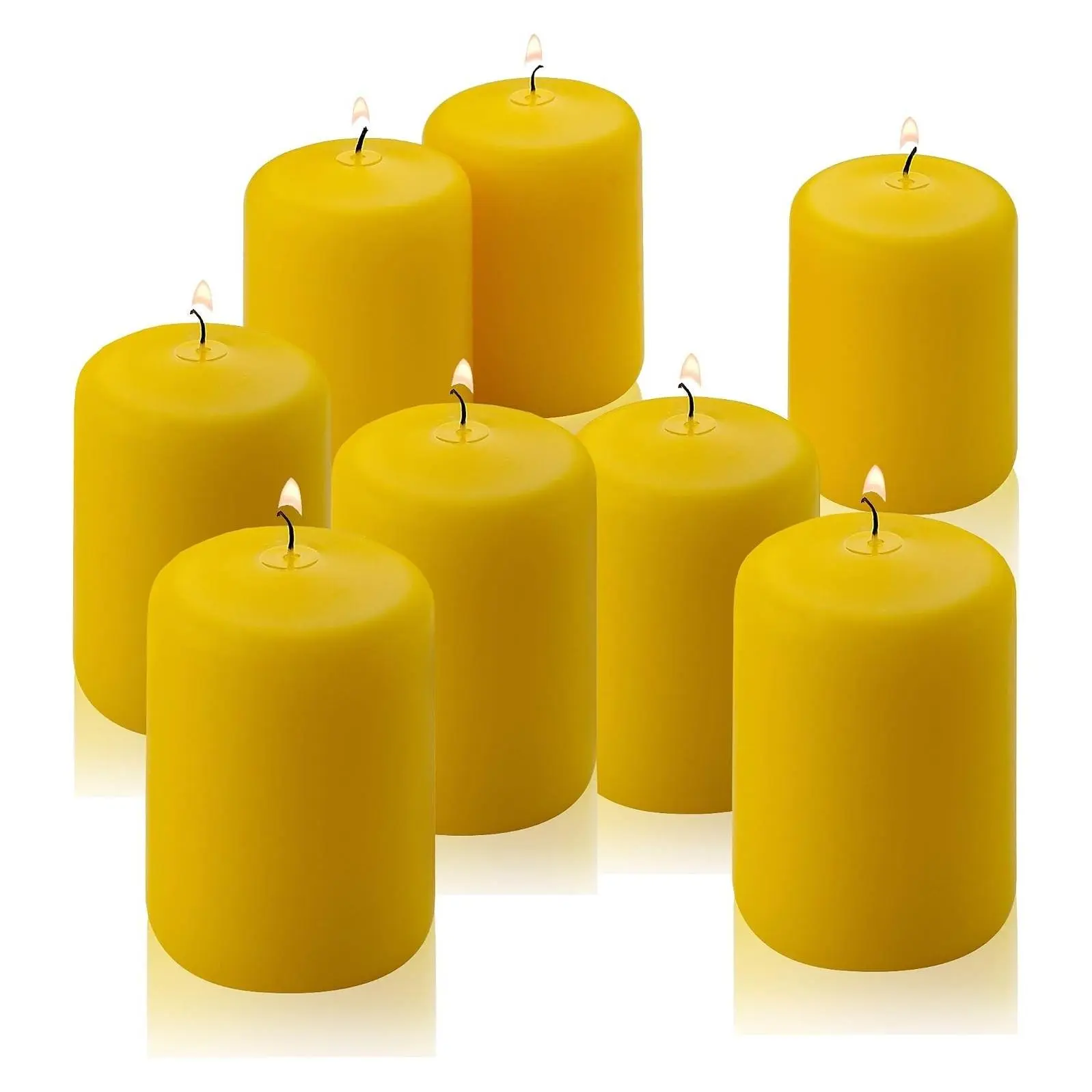 Set of 8 Citronella Pillar Candles - 3 inch Tall, 2 inch Thick - 18 Hour Burn Time for Indoor/Outdoor UseGift