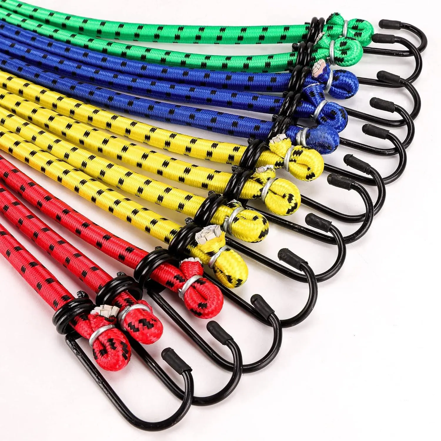 12 Pack Bungee Cords with Hooks, Heavy Duty Outdoor Elastic Straps | Includes 40", 32", 24", 16" | Tie Down Straps for Camping, Tent, Storing Packages, Fastening ItemsGift