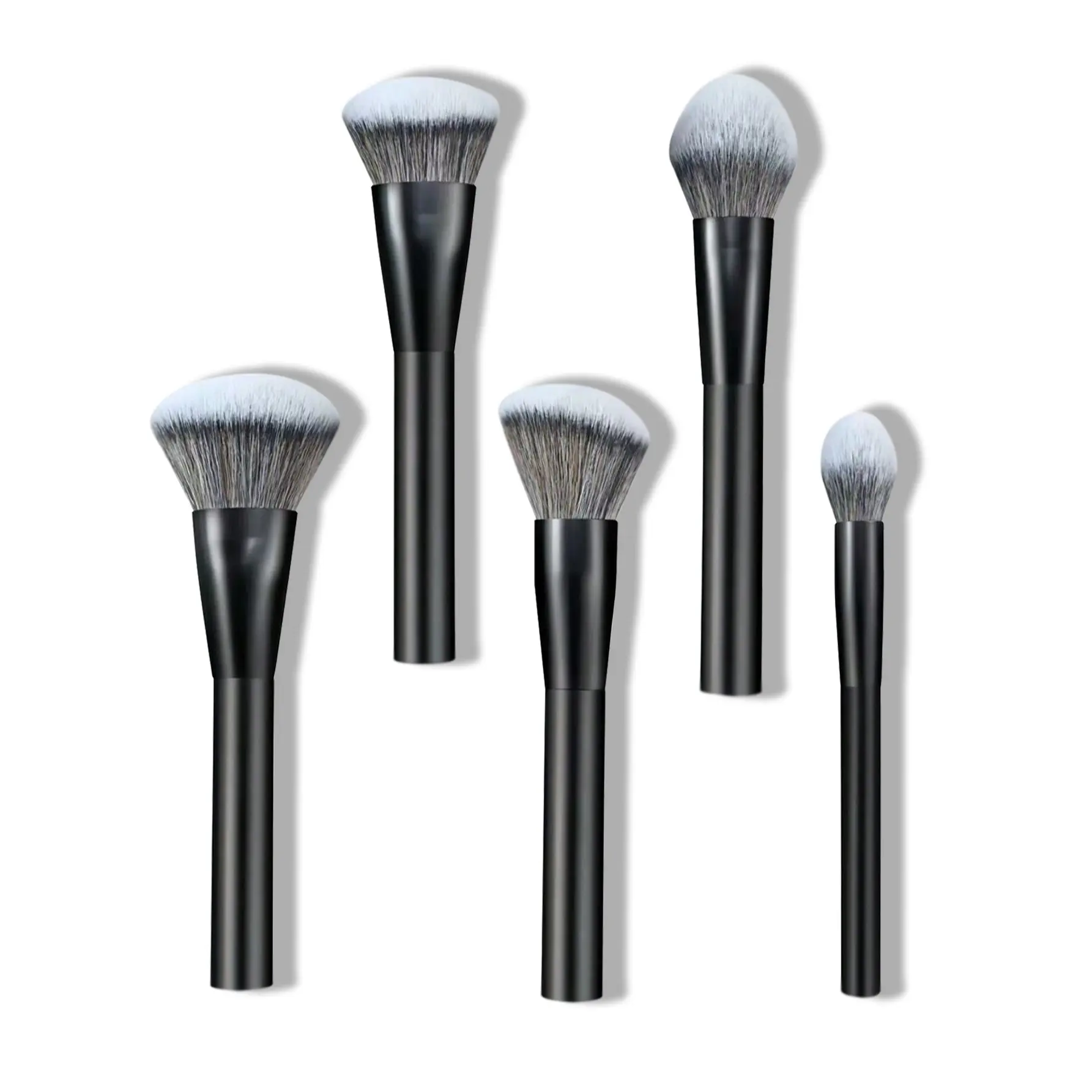 5-Piece Makeup Brush Set, Foundation, Powder, Blush, Concealer, Contour, Blend Brushes, Soft Dense Bristles, Portable, Professional Grade