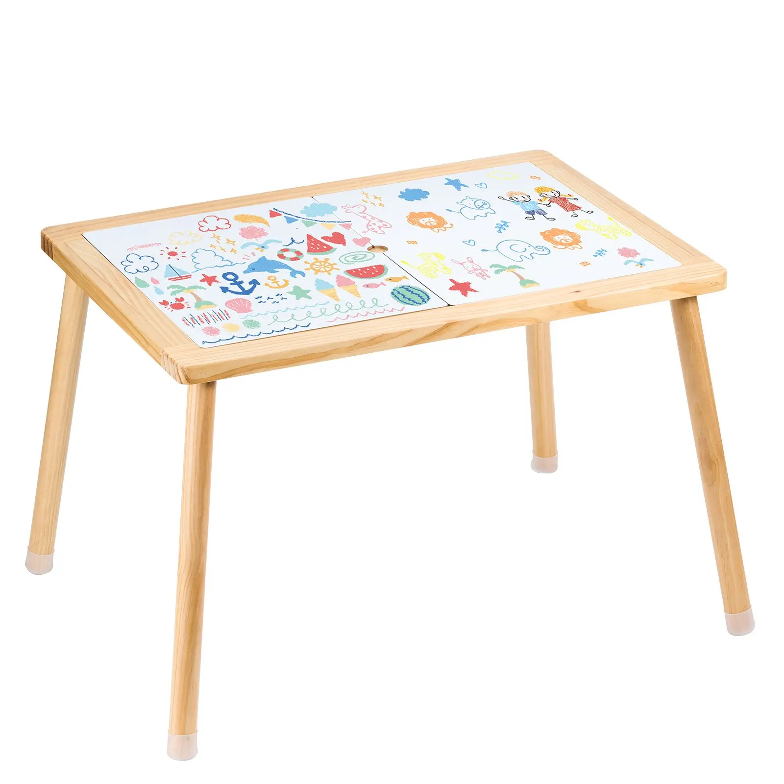 Fathersdaygift VEVOR Sensory Table for Toddlers, Kids Activity Table with Double-Sided Tabletop Non-Slip Feet, Indoor/Outdoor Play Activity Table, Wooden Sensory Table for Drawing Studying, Ideal Gift for Boy Girldealsforyoudays