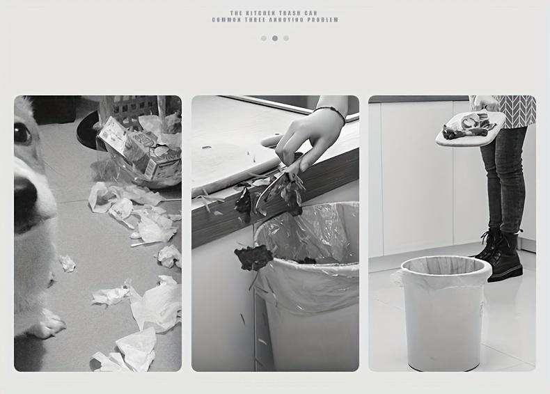 [1pc Foldable Trash Can] 1pc Compact Foldable Trash Can |   Space-Saving Modern Minimalist Rectangular Design, Durable Plastic Portable Countertop Bin for Kitchen & Bathroom, No Electricity Needed