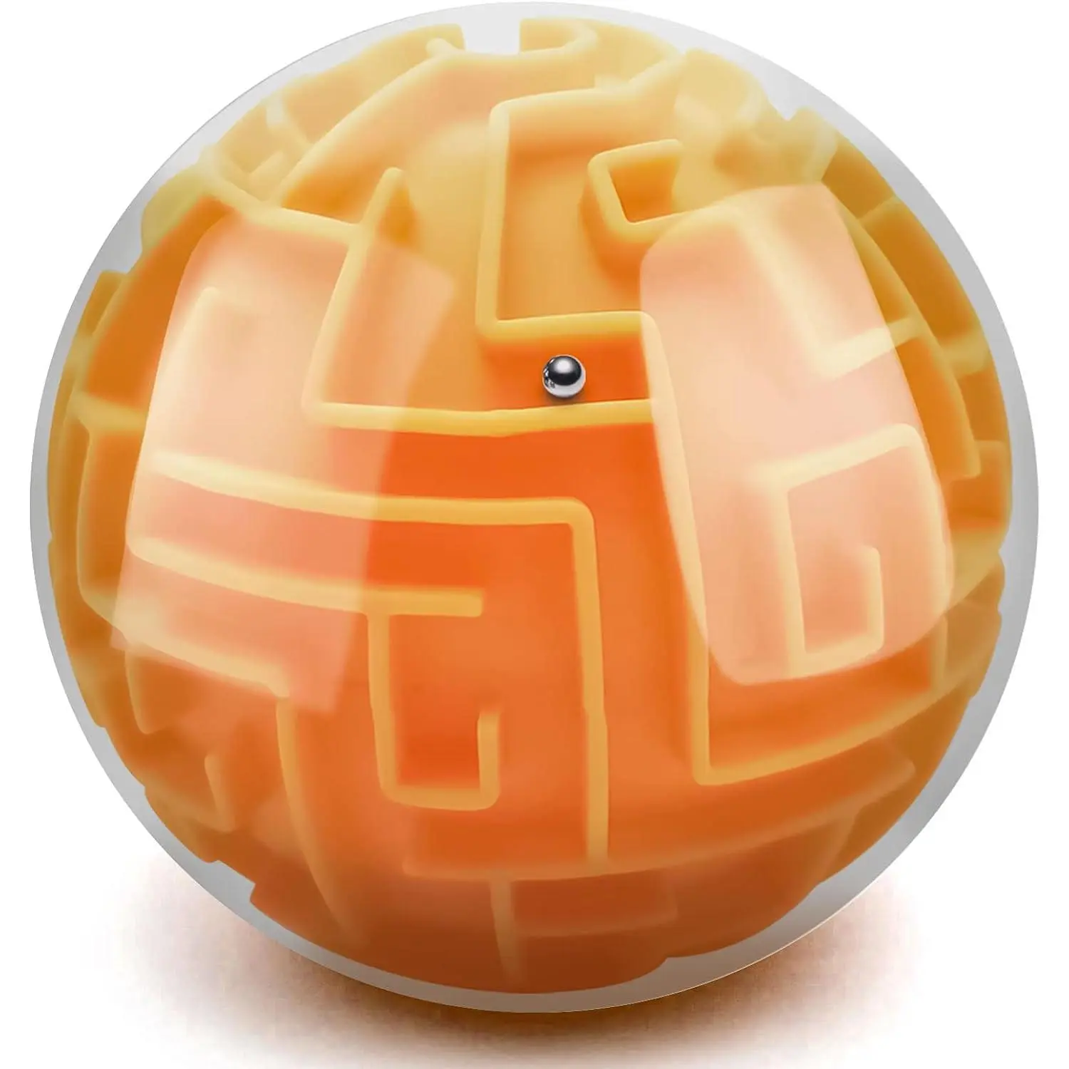 Amaze 3D Memory Sequential Maze Ball Puzzle Toy Gifts for Kids Adults - Challenges Game Lover Tiny Balls Brain Teasers Game (Orange)
