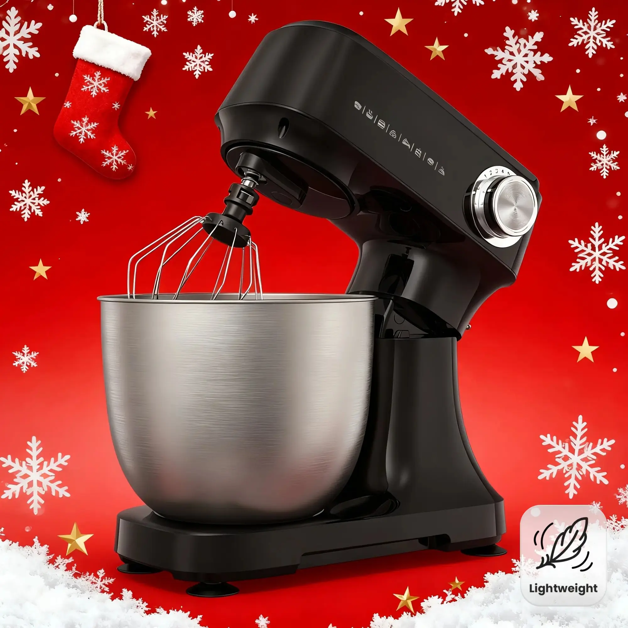 Stand Mixer 4.8 Electric Food Mixer 12 Speeds Portable Lightweight Kitchen Mixer For Daily Use With Egg Whisk, Dough Hook, Flat Beater