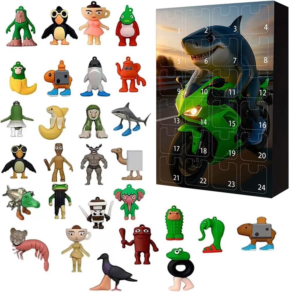 Italian Brainrot Action Figure Set, Tung Tung Sahur Tralalero Model, Fun Desktop Decorations Ornaments Toys for Kids and Fan