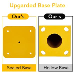 Garvee Safety Bollards 6 Packs, Garvee 91.4 cm Height Bollard Posts, 11.4 cm Diameter, Yellow Steel Safety Bollard with 24 Anchor Bolts, for Traffic Control, Driveway Blockade, Parking Pole