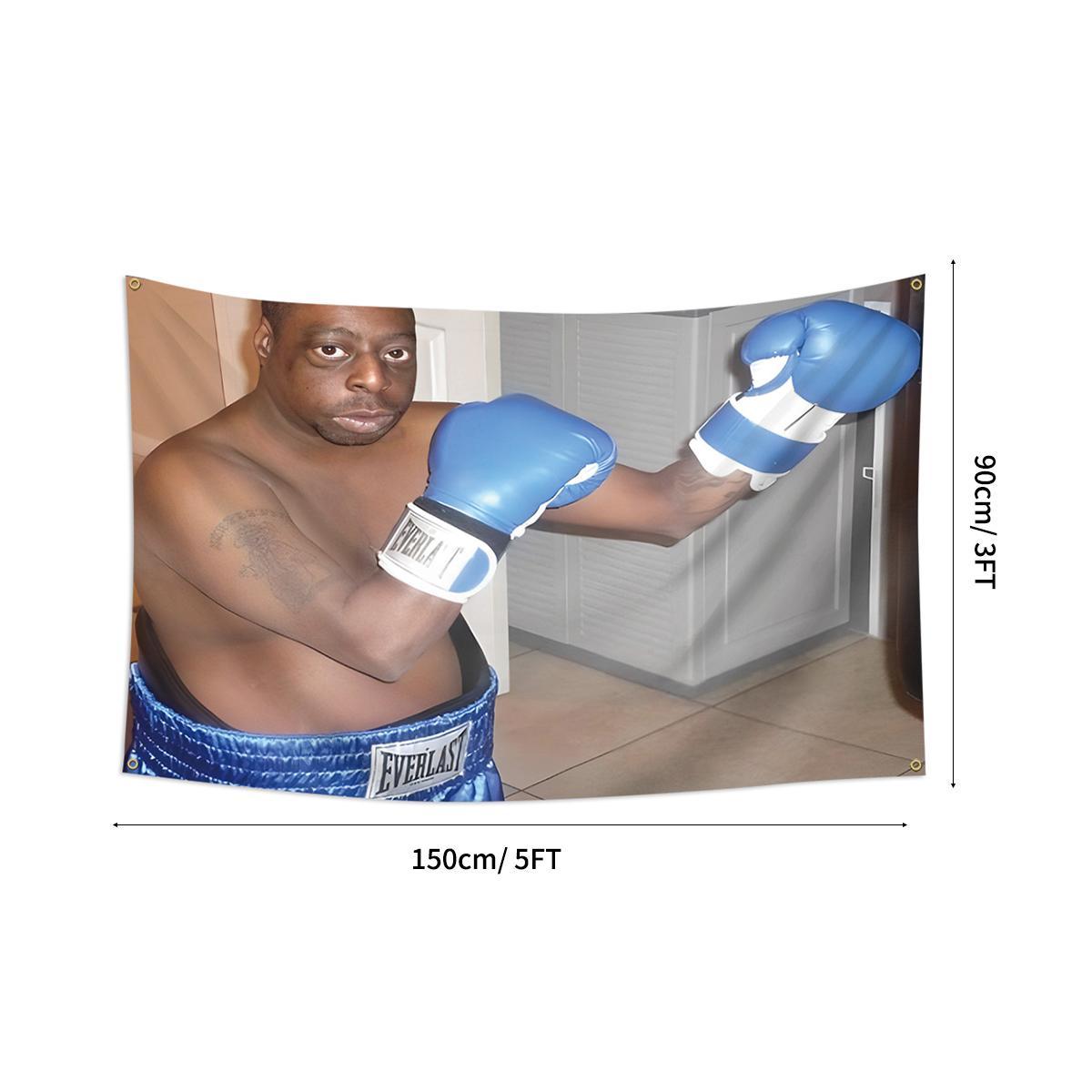 Boxing Themed Pattern Backdrop, 3'x5' Boxing Themed Backdrop, Party Decoration Supplies, Event Decor for Home, Garden, Room, Dorm, Man Cave, Banners