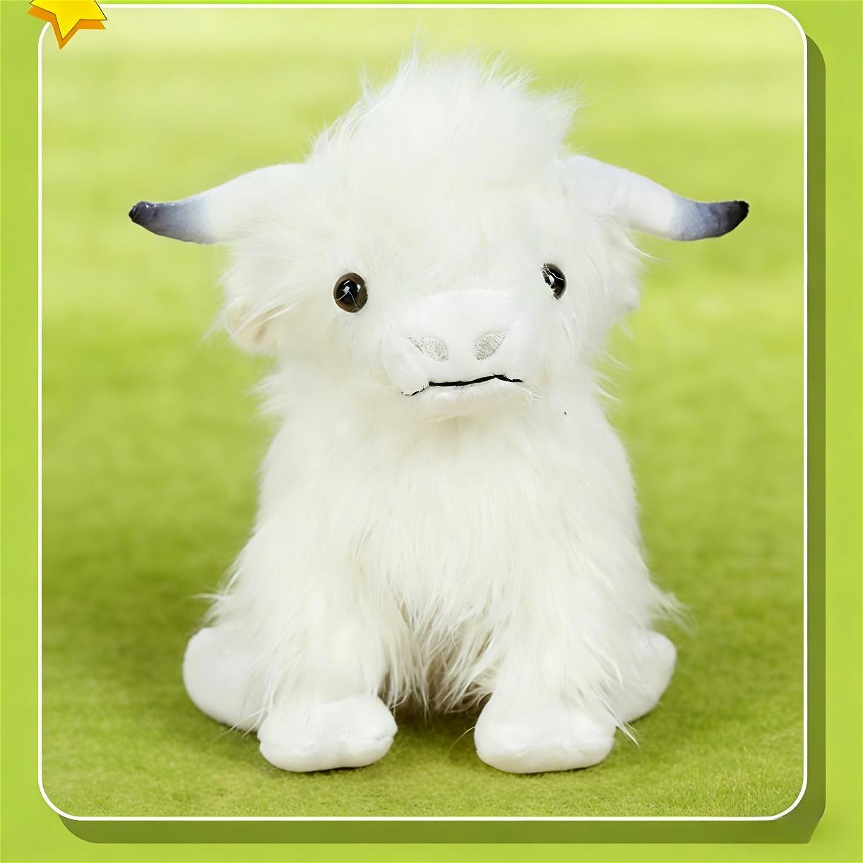 Kyloe Highland Cow Plush Toy, 25cm, Realistic Soft and Cute Farm Toy Plush Pillow, Stress Relief Toy, Anxiety Relief, Sensory Play, Children's and Adults' Room Decoration Gift, Birthday Gift, Halloween Gift