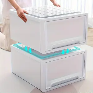 1 stackable storage box, multi-functional plastic storage box, spacious storage unit for clothing, toys, snacks, books, sundries and household items, storage drawer unit