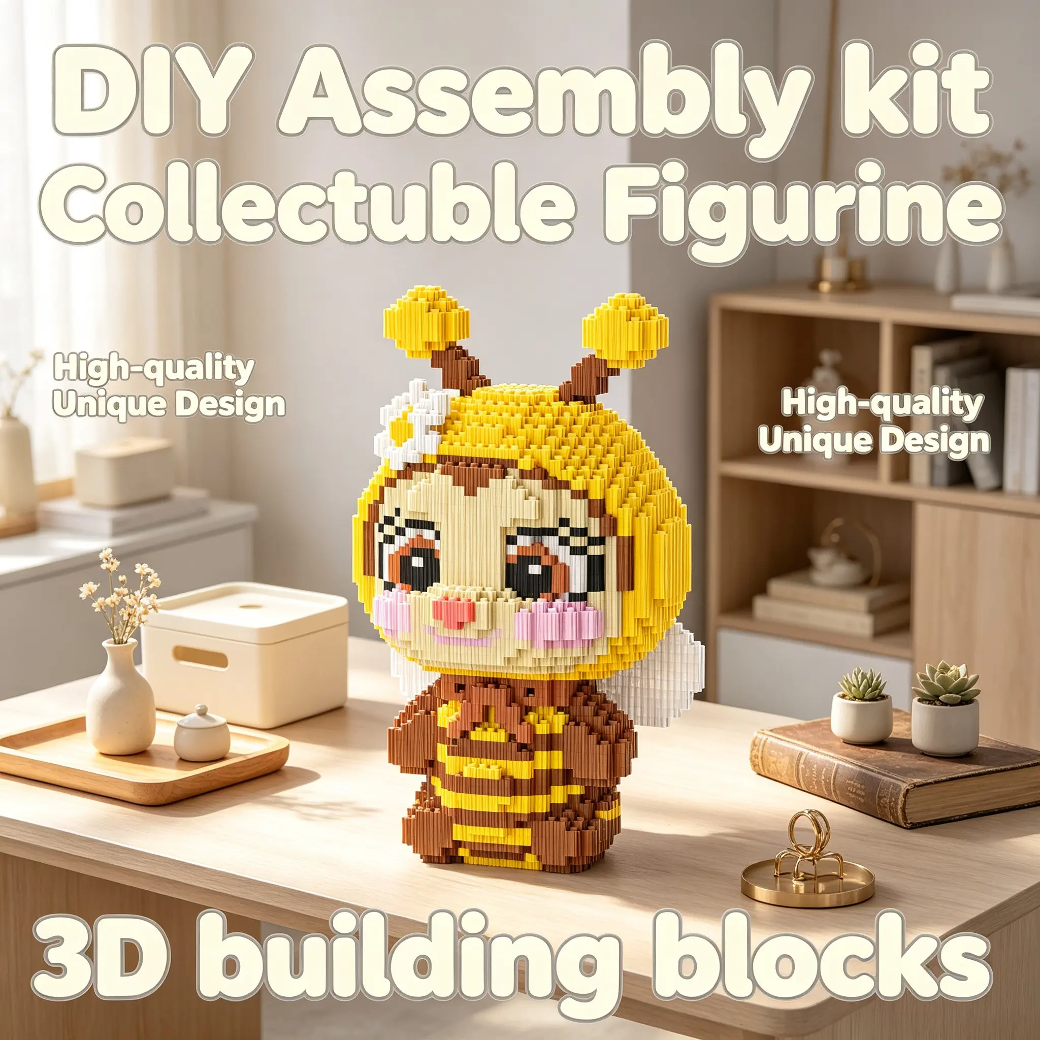 3D Animal Building Block Ornament, Perfect for Home Decor, Party Decoration, Ideal Gift, Handmade Puzzle, Detailed Sculpture, Lightweight Statue