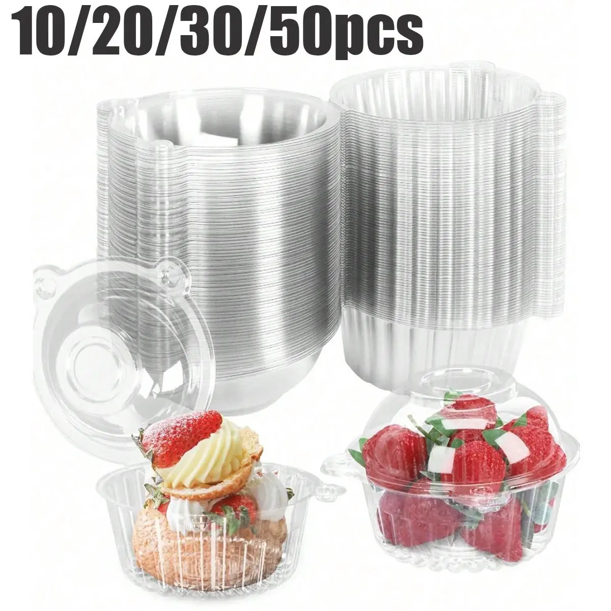 Transparent Plastic Cupcake Boxes with Lids, Reusable Square Dessert Containers, Ideal for Parties, Weddings, Birthdays, Christmas