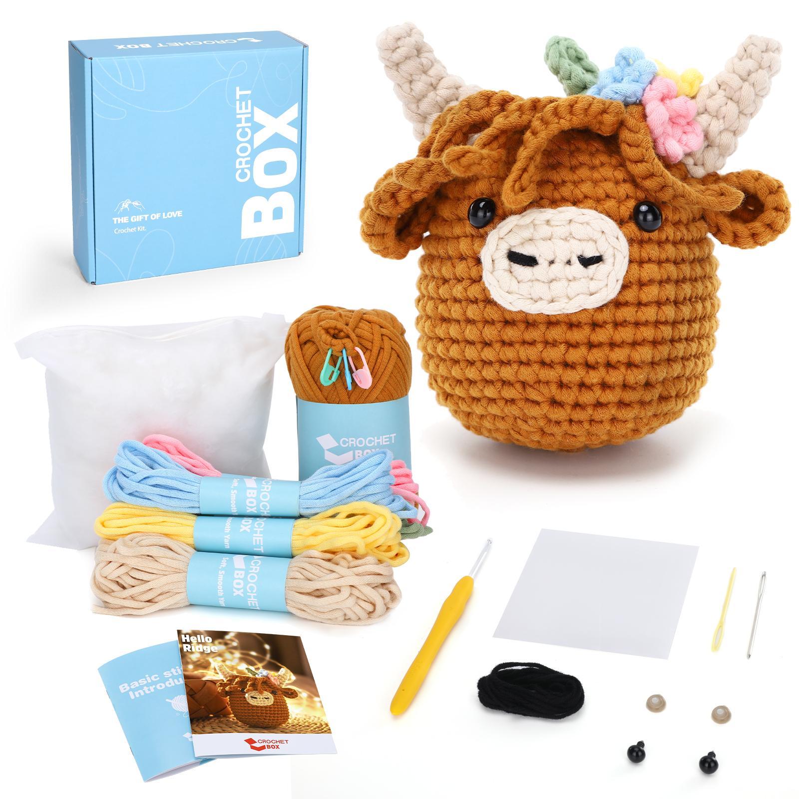 Highland Cow Crochet Kit, 1 Set DIY Highland Cow Beginners Crochet Kit, Including Soft Yarn, Polyester Nylon Yarn, Step-by-Step Video Tutorial, Hook, Stitching Needle, Holiday Birthday Gift for Adults, Handmade Gifts, Handmade Crafts Highland Cow Crochet Kit, 1 Set DIY Highland Cow Beginners Crochet Kit, Including Soft Yarn, Polyester Nylon Yarn, Step-by-Step Video Tutorial, Hook, Stitching Needle, Holiday Birthday Gift for Adults, Handmade Gifts, Handmade Crafts