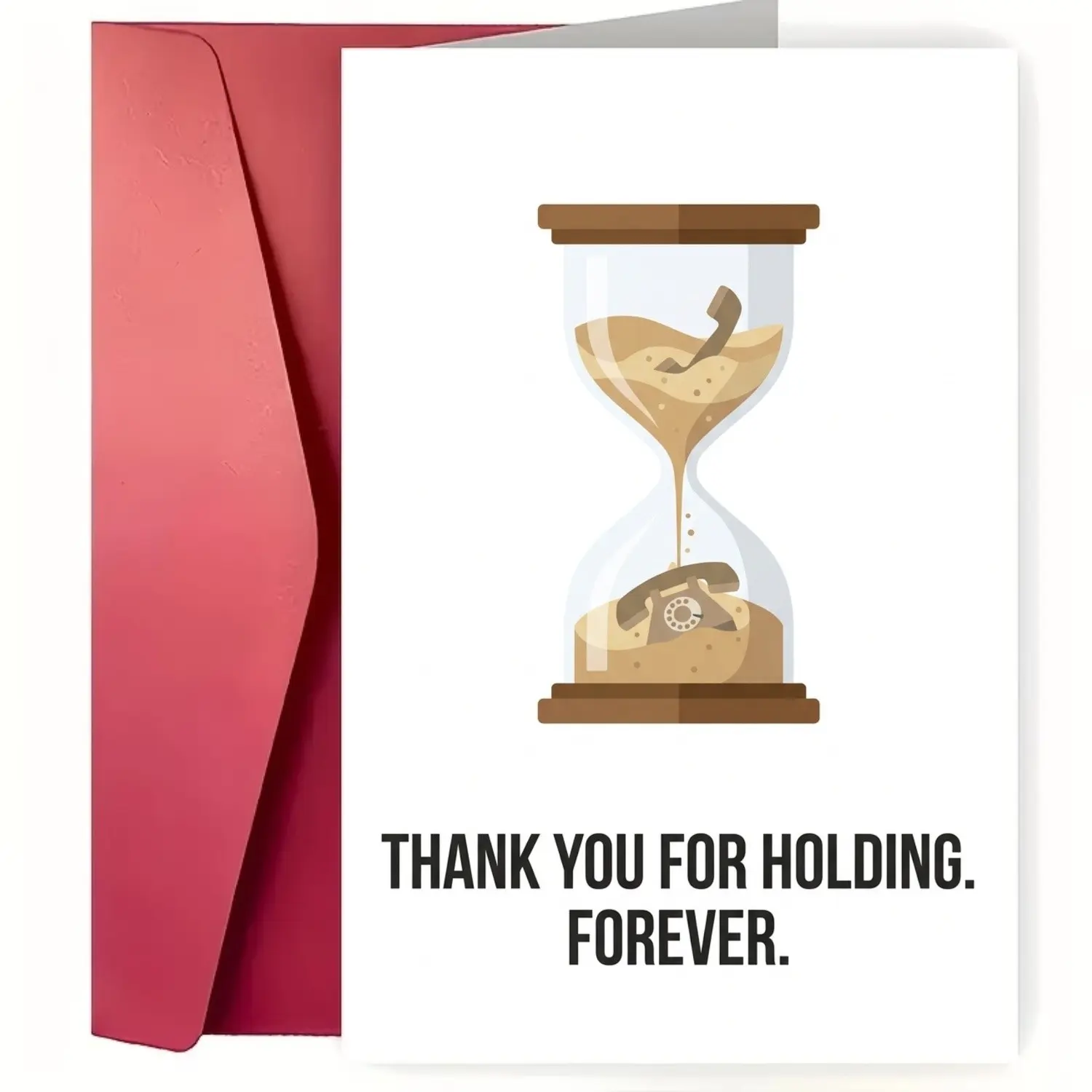 🌀 Infinite Hold Loop! 🎵 "Thank You For Holding. Forever." Sarcastic Customer Support Card for Call Center Operator, Helpline Rep | Humorous Workplace Appreciation Gift with Kraft Envelope (5x7 Inches) 🎧
