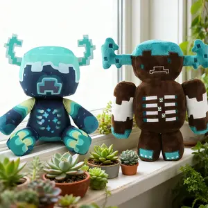 Cuddly Brown cow Plush Toy Warden Doll Crystal Super Soft Anime Plushie Blue Monster Toys For Children Kids Christmas Gifts