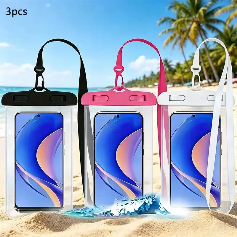 3-Pack Waterproof Phone Bags, Universal Durable Beach Pool Sports Travel Pouches, Summer Swimming Holiday Essentials for Men & Women #GLOBAL PICKS
