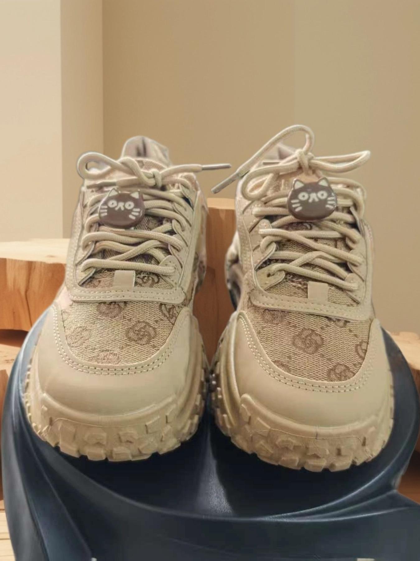 Women's Fashionable Lace Up Front Platform Low Top Sneakers, Trendy Fashion Sneaker, Casual Comfortable Sports Shoes for Daily Wear, Perfect for Students and Outdoor Sports, Fashion Walking Sneakers