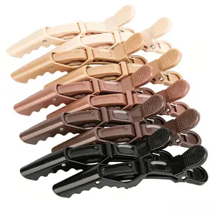 Professional  Hair Clips, 10 Pack Large Styling Sectioning Clips in Neutral Earth , Non-Slip Double-Hinged Design Barber Clips for Thick Hair, Coloring &  - Smooth Finish