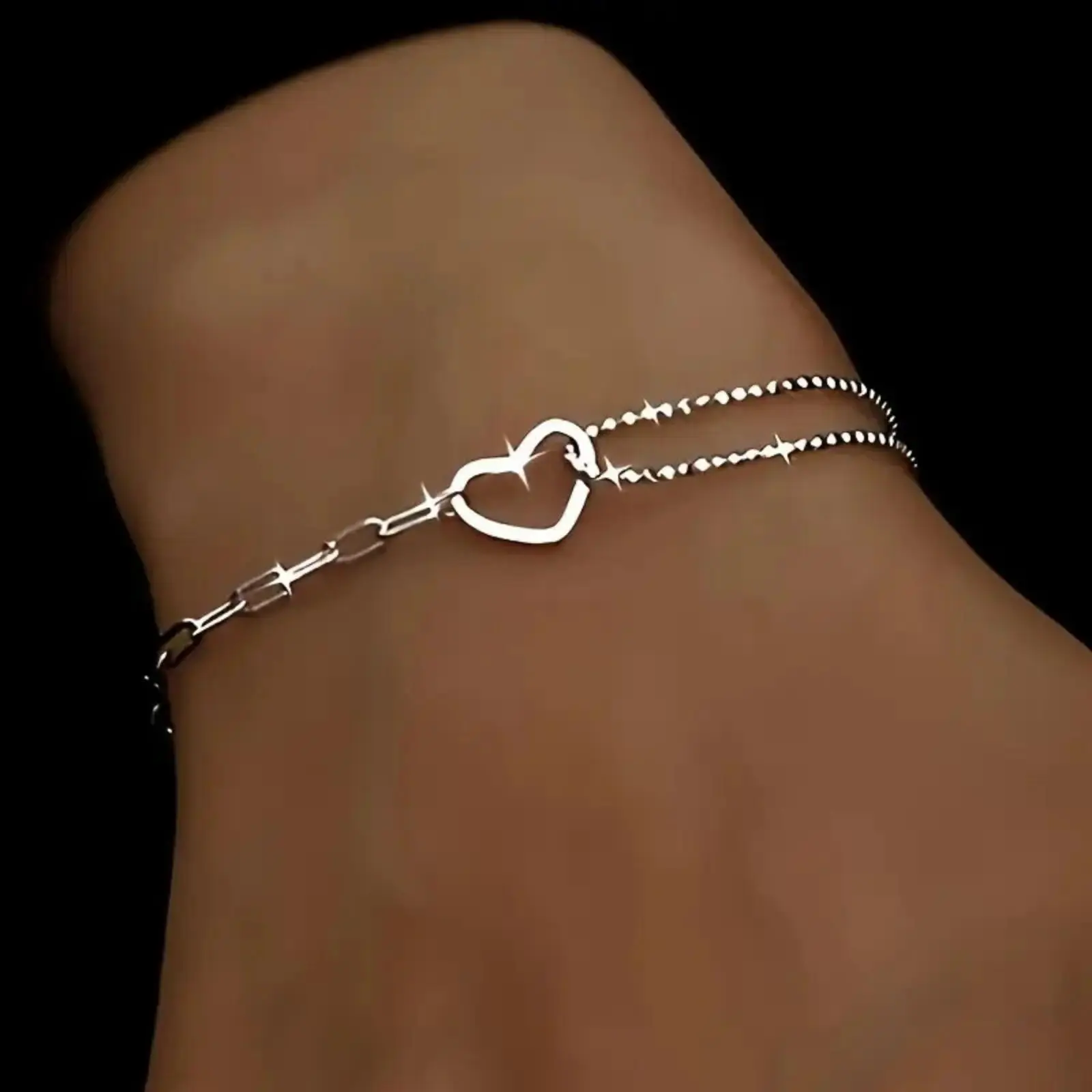 Unisex Minimalist Non-Tarnish Stainless Steel Link Bracelet Bangle, Elegant Daily Fashion Jewelry, Timeless Accessory Ideal As Loving Gift For Vacation, Beach & Summer Outfit Styling