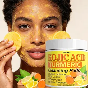 Kojic Acid Turmeric Cleansing Pads - 80 Count, Nourishing Cleansing Pads, Tightens Pores, Hydrating & Moisturizing, Deep Cleanse & Balance, Alcohol-Free with Vitamin C+B5 & Lemon, Gentle Turmeric Scent, Brightening, The Perfect Gift