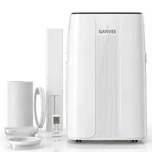 14,000 BTU Smart Portable AC Unit - App & Remote Control, Drainage-Free, Quiet, 3-in-1 Cooling Dehumidifier Fan, Fast Cooling, Air Purification, 24H Timer, 800 Sq.Ft, Black