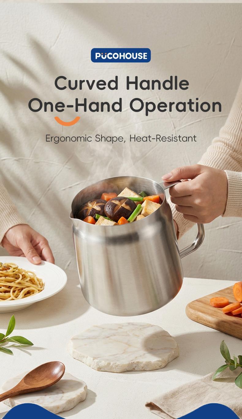 3500ml Stainless Steel Oil Dispenser w/Filter & Tray 4-Piece 304 Stainless Steel Deep Fryer Pot with Oil Filter Basket Utensils Kitchenware Aluminum 	 stainless steel pans