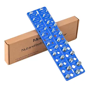 30-in-1 Nut & Bolt Thread Checker - Standard & Metric Thread Gauge Tool with 15 SAE & 15 Metric Sizes, Wall-Mountable Thread Identifier with Inch & CM Ruler