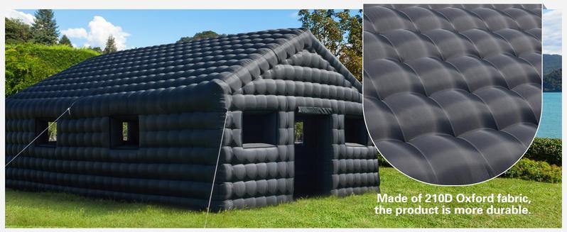 Inflatable Nightclub 30x20x13 Ft, Inflatable Party Tent with 1100w Blower Night Club Tent for Birthday Party Wedding Backyard Rental Business, Black/White