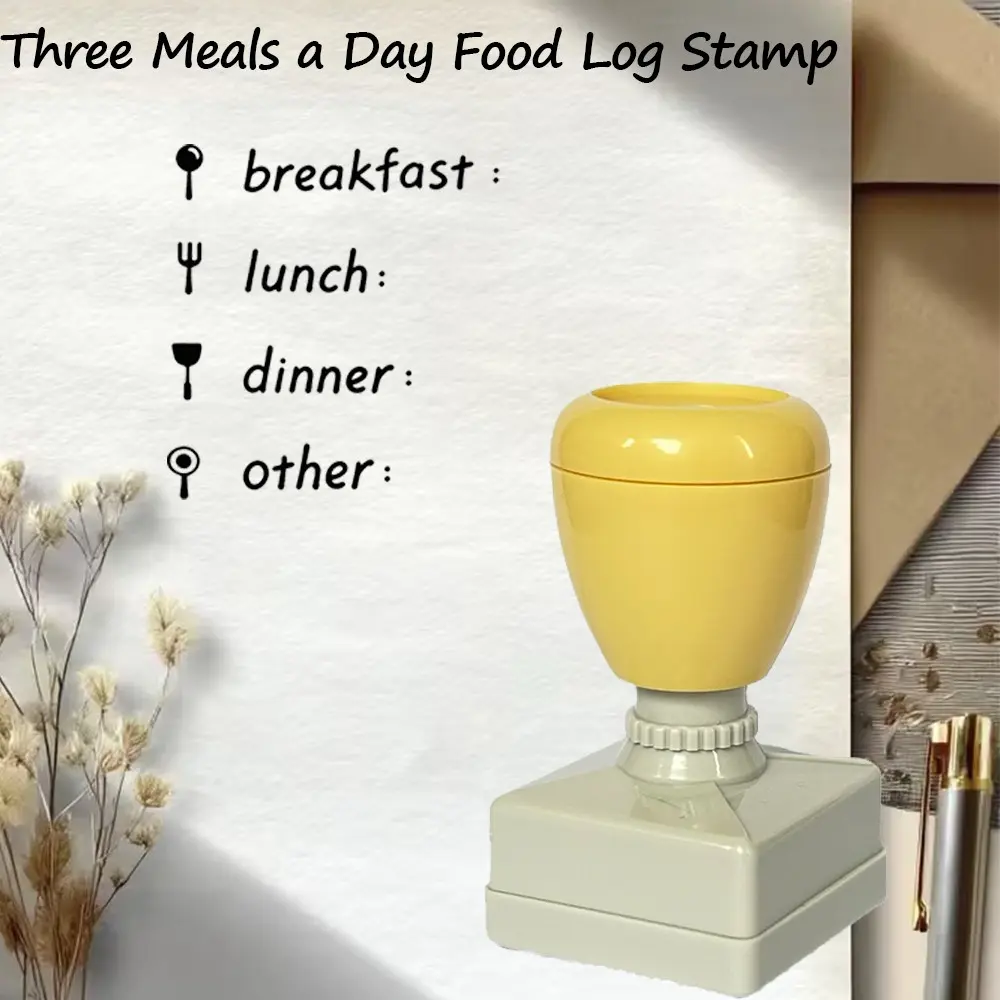 New Daily Diet Tracking Stamp, Health Check-In Seal, Meal Logging Stamp, Lifestyle Food Diary Planner, Handmade Stationery Stamp
