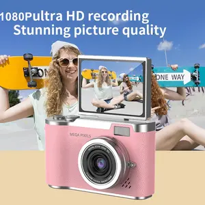 1080P HD Portable Digital Camera, 18x Optical Zoom, Rotatable Screen, Student Creative Video Camera, Free Memory Card Included