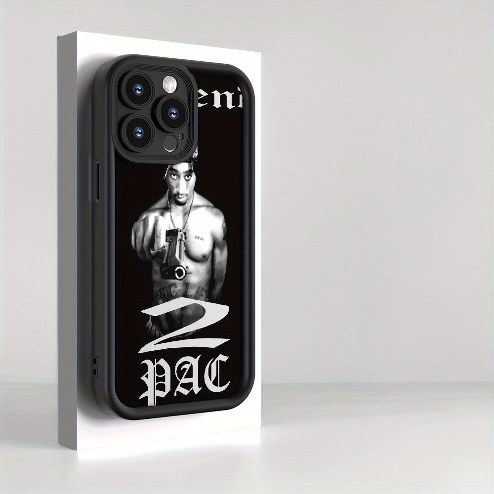 Legendary Rapper 2Pac Street Style Design |     Shockproof, Anti-Slip Matte Finish |     Low-Key Luxury UV Print Case for iPhone 17 E Air Pro ProMax iPhone16 15 14 Plus 13 12 Mini 11 X XS XR - Black TPU Soft Cover with Drop Protection, Halloween Event, Su