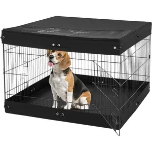 VEVOR Dog Playpen, 8 Pcs 24x 24 in Panels Foldable Metal Pet Exercise Pen, Dog Fence Indoor and Outdoor Pen with Door, Storage Bag and Bottom Pad, Pet Playpen for Dogs, Cats and Other Small Animals