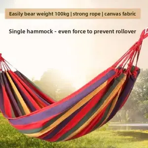 Heavy Duty Cotton Hammock Anti Rollover Portable Single Hanging Bed Indoor Outdoor Camping Swing