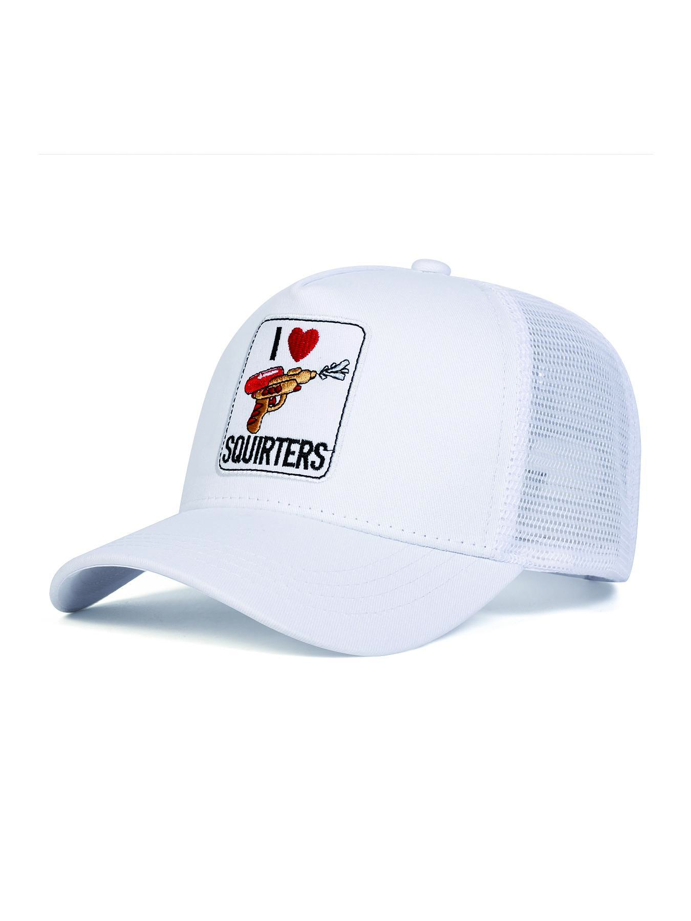 Unisex Squirters Baseball Cap Trucker Snapback Hat, Outdoor Sun Protection Adjustable Casual Hat, Spring & Fall Travel Beach Vacation, Fitted Woven Fabric