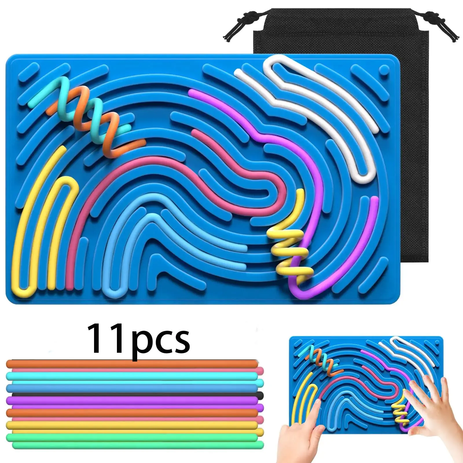 Silicone Sensory Stress Relief Board, Dual-Sided Anxiety Toy, Perfect for Autism & Adhd, Travel Essential, Ideal Gift for Teens