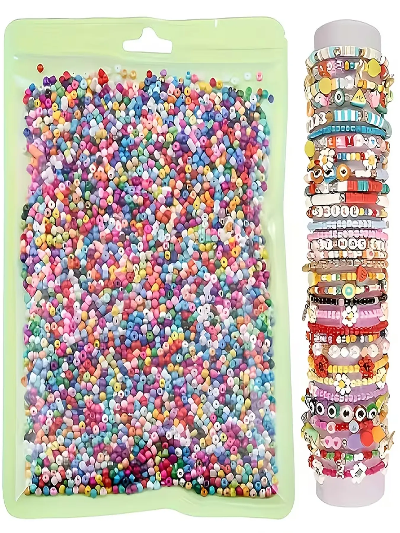 6800pcs 4mm Glass Beads DIY Craft Supplies, Multicolor Round Beads for Bracelets Necklaces Earrings, Durable Material for Jewelry Making, Beads Bulk