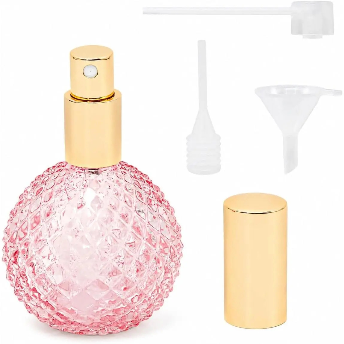 Refillable Perfume Bottle Empty Atomizer Sprayer, 3.4oz  | 100ml Refillable Glass Perfume  Bottle with Pump  Funnel Dropper, Travel Cologne Dispenser for   Decor